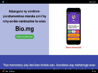 Pejy ofisialin'ny Bio amin'ny teny frantsay